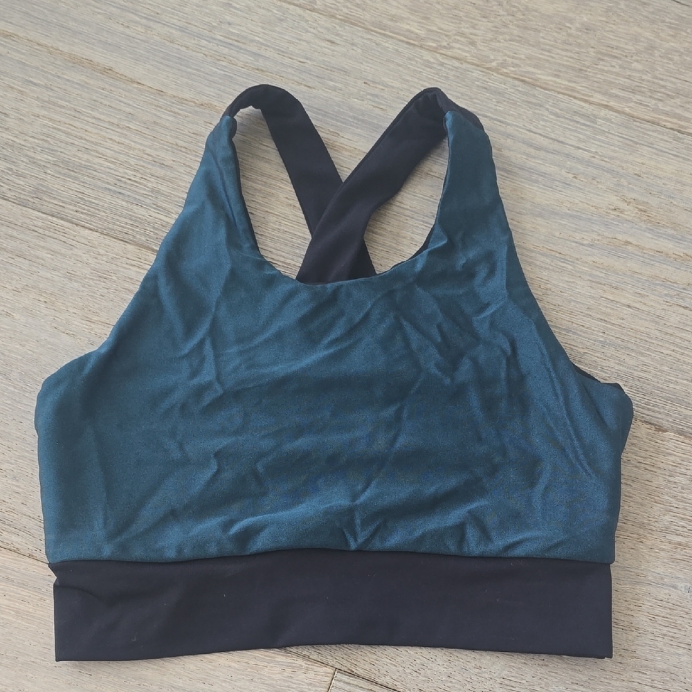 Body Language metallic teal sports bra Size Small